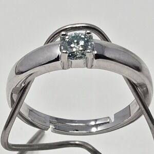 New 0.5ct Colored Moissanite Ring Round Brilliant GRA Certified Adjustable 6-12